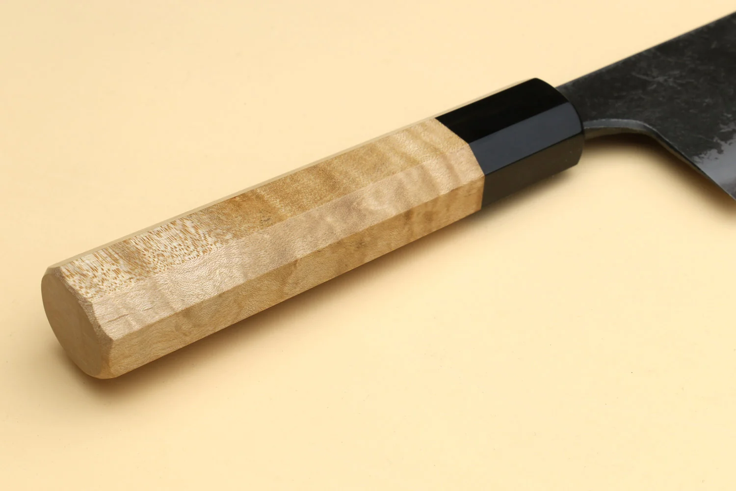 Yoshihiro Nashiji High Carbon White Steel MAZAKI Nakiri Japanese Vegetable Knife with Camphor Handle - Image 9