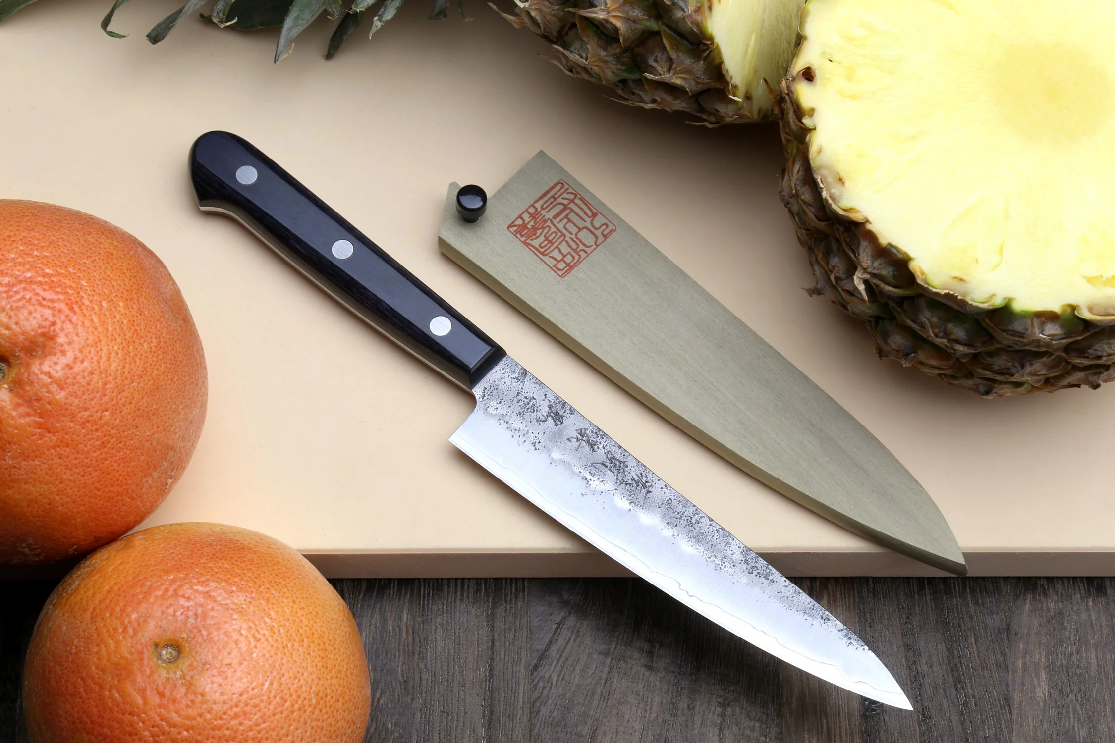 Yoshihiro Stainless Clad Nashiji Ginsan High Carbon Stain Resistant Steel Petty Utility Knife - Image 2