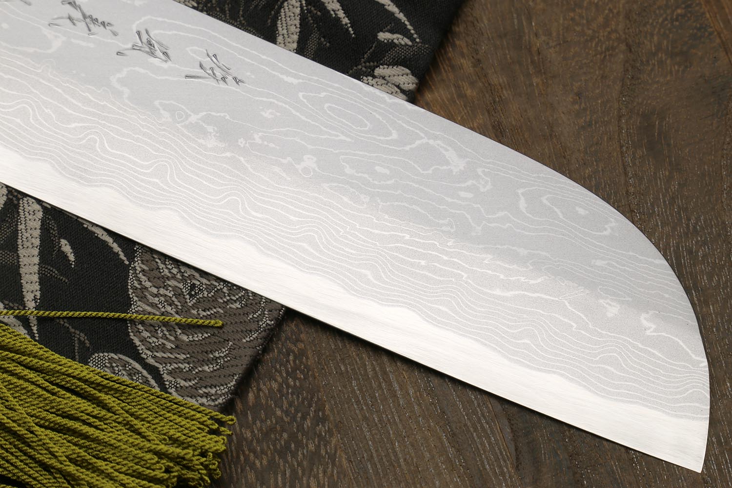 Yoshihiro Suminagashi Blue Steel #1 Kama Usuba Traditional Japanese vegetable Chopping Chef Knife, Ebony Wood Handle - Image 5