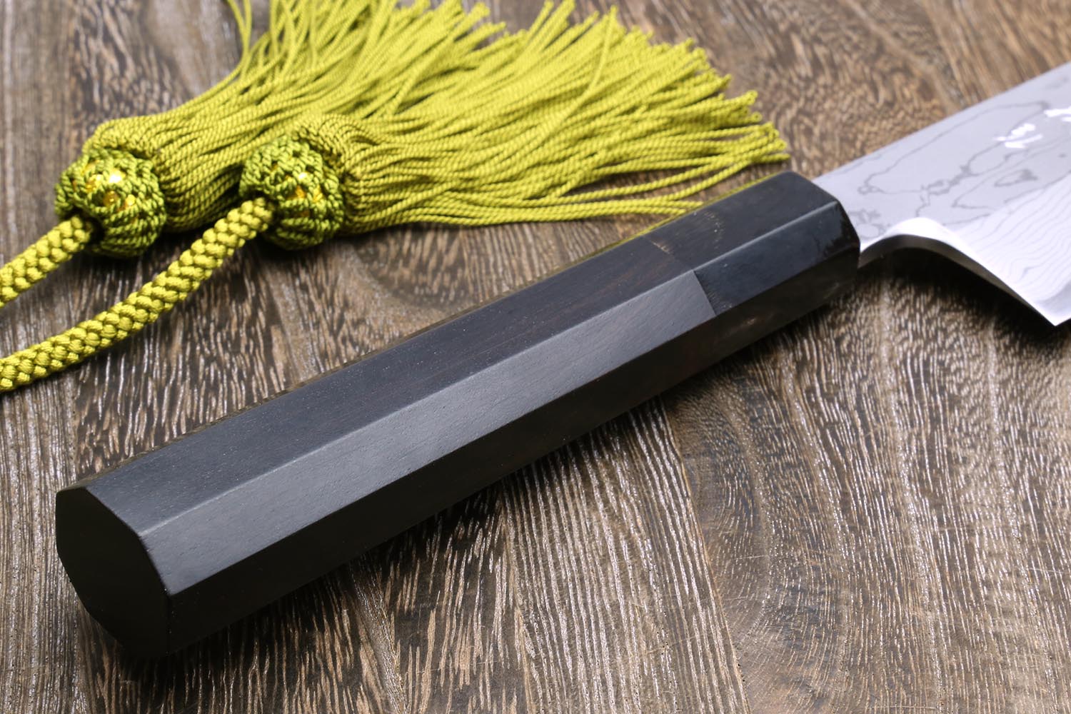 Yoshihiro Suminagashi Blue Steel #1 Kama Usuba Traditional Japanese vegetable Chopping Chef Knife, Ebony Wood Handle - Image 8