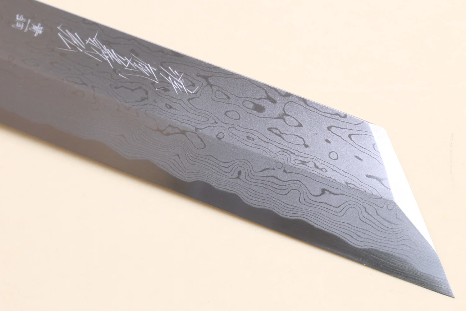 Yoshihiro Suminagashi Blue Steel #1 Kenmuki Japanese Single Edged Vegetable Knife - Image 5