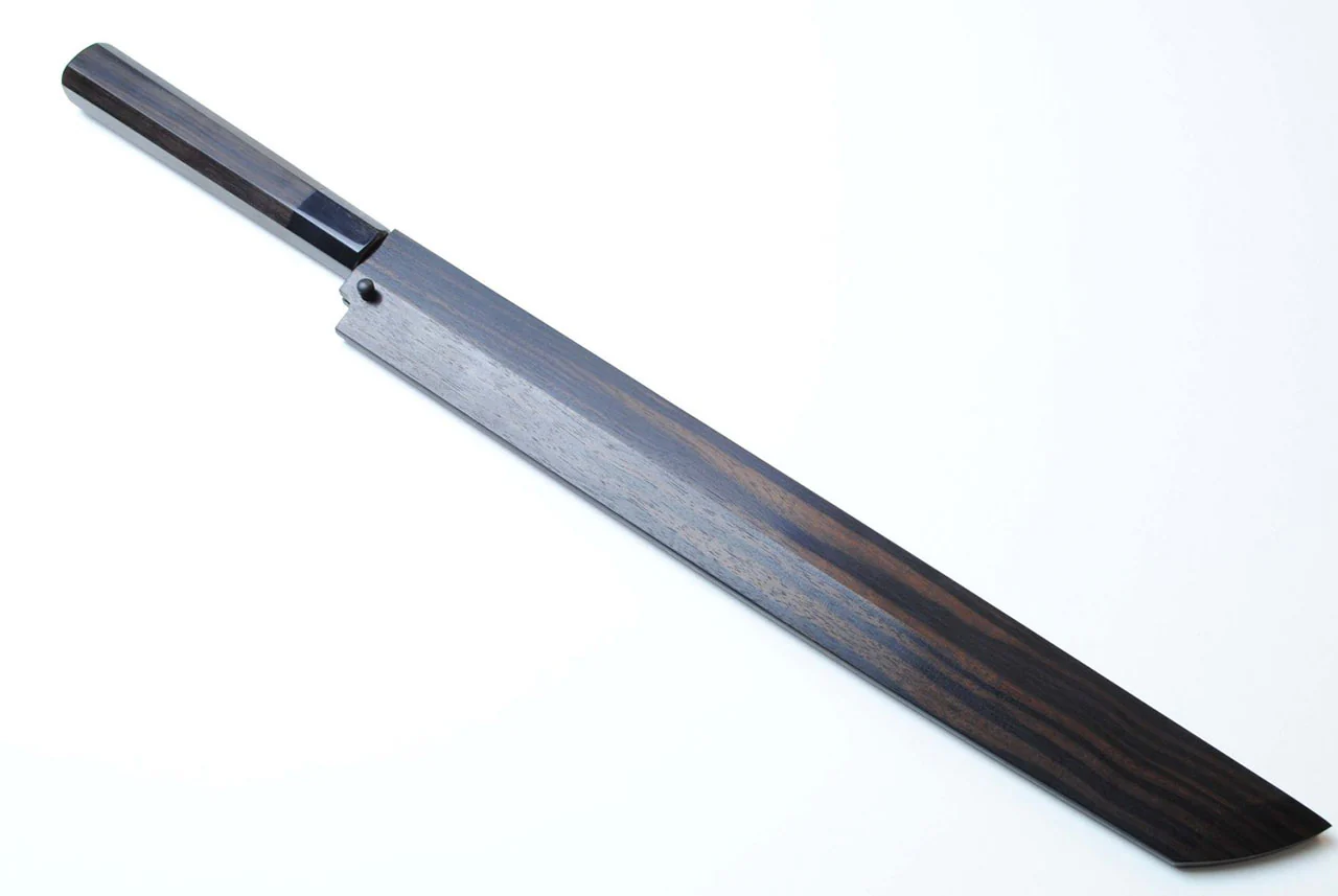 Yoshihiro Suminagashi Blue Steel #1 Sakimaru Takobiki Sushi Sashimi Slicing Japanese Chef Knife Ebony wood Handle - Image 8
