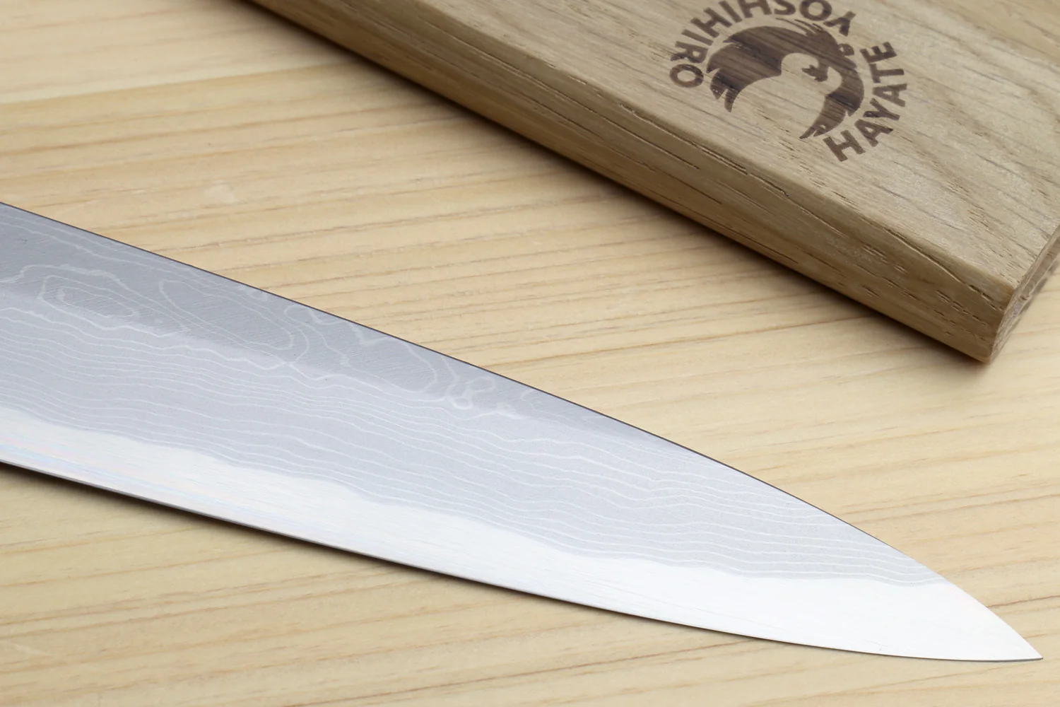 Yoshihiro Suminagashi Blue Steel #1 Yanagi Sushi Sashimi Japanese Knife Ebony Handle - Image 5