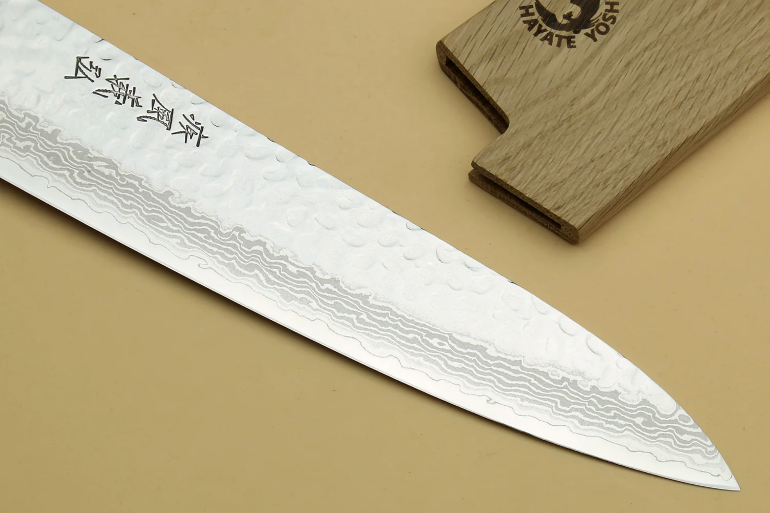 Yoshihiro VG-10 46 Layers Hammered Damascus Gyuto Japanese Chefs Knife Octagonal Alternative Ivory Handle - Image 5